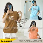 Áo Thun Nữ Cổ Tròn Form Vừa In Chữ HEY BABE Size M(40-60kg)