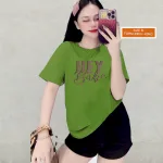 Áo Thun Nữ Cổ Tròn Form Vừa In Chữ HEY BABE Size M(40-60kg)