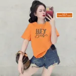 Áo Thun Nữ Cổ Tròn Form Vừa In Chữ HEY BABE Size M(40-60kg)