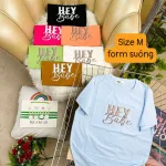 Áo Thun Nữ Cổ Tròn Form Vừa In Chữ HEY BABE Size M(40-60kg)