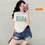 Áo Thun Nữ Cổ Tròn Form Vừa In Chữ HIADA Size M(40-60kg)