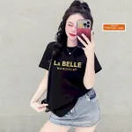 Áo Thun Nữ Cổ Tròn Form Vừa In Chữ LA Belle Size M(40-60kg)