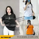 Áo Thun Nữ Cổ Tròn Form Vừa In Chữ Maybe Size M(40-60kg)