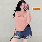 Áo Thun Nữ Cổ Tròn Form Vừa In Chữ More Than Size M(40-60kg)