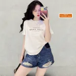 Áo Thun Nữ Cổ Tròn Form Vừa In Chữ More Than Size M(40-60kg)