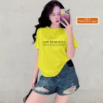 Áo Thun Nữ Cổ Tròn Form Vừa In Chữ New Memories Size M(40-60kg)