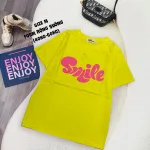Áo Thun Nữ Cổ Tròn Form Vừa In Chữ SMILE Size M(40-60kg)