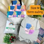 Áo Thun Nữ Cổ Tròn Form Vừa In Chữ Sound Warner Size M(40-60kg)