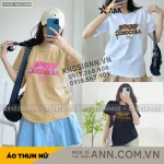 Áo Thun Nữ Cổ Tròn Form Vừa In Chữ Sounp Chocola Size M(40-60kg)