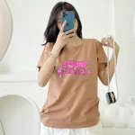 Áo Thun Nữ Cổ Tròn Form Vừa In Chữ Sounp Chocola Size M(40-60kg)