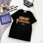Áo Thun Nữ Cổ Tròn Form Vừa In Chữ Sounp Chocola Size M(40-60kg)