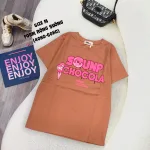 Áo Thun Nữ Cổ Tròn Form Vừa In Chữ Sounp Chocola Size M(40-60kg)