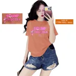 Áo Thun Nữ Cổ Tròn Form Vừa In Chữ Sounp Chocola Size M(40-60kg)