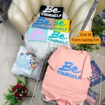 Áo Thun Nữ Cổ Tròn Form Vừa In Hình Chữ Be Yourself Size M(40-60kg)