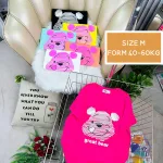 Áo Thun Nữ Cổ Tròn Form Vừa In Hình Gấu Pooh M(40-60kg)
