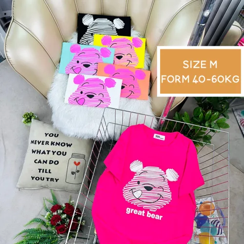 Áo Thun Nữ Cổ Tròn Form Vừa In Hình Gấu Pooh M(40-60kg)