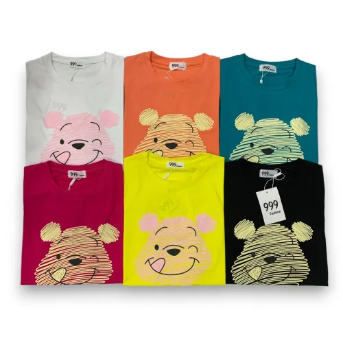 Áo Thun Nữ Cổ Tròn Form Vừa In Hình Gấu Pooh M(40-60kg)