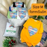 Áo Thun Nữ Cổ Tròn Form Vừa In Hình Trái Tim Size M(40-60kg)