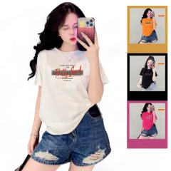 Áo Thun Nữ Cổ Tròn Form Vừa In Pretty Good Size M(40-60kg)