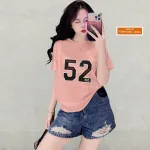 Áo Thun Nữ Cổ Tròn Form Vừa In Số 52 Size M(40-60kg)