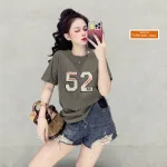Áo Thun Nữ Cổ Tròn Form Vừa In Số 52 Size M(40-60kg)