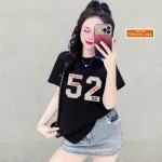 Áo Thun Nữ Cổ Tròn Form Vừa In Số 52 Size M(40-60kg)