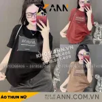 Áo Thun Nữ Cổ Tròn In Chữ Arohia form vừa size M(40-60kg)