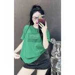 Áo Thun Nữ Cổ Tròn In Chữ Arohia form vừa size M(40-60kg)