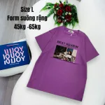 Áo Thun Nữ Cổ Tròn In chữ BEST REVIEW form ôm suông rộng size L(45-65kg)