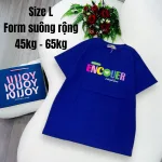 Áo Thun Nữ Cổ Tròn In chữ ENCOUER form ôm suông rộng size L(45-65kg)