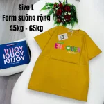 Áo Thun Nữ Cổ Tròn In chữ ENCOUER form ôm suông rộng size L(45-65kg)