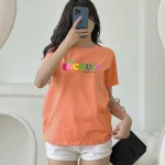 Áo Thun Nữ Cổ Tròn In chữ ENCOUER form ôm suông rộng size L(45-65kg)