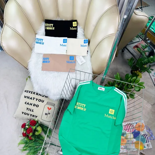 Áo Thun Nữ Cổ Tròn In Chữ hai bên form vừa size M(40-60kg)