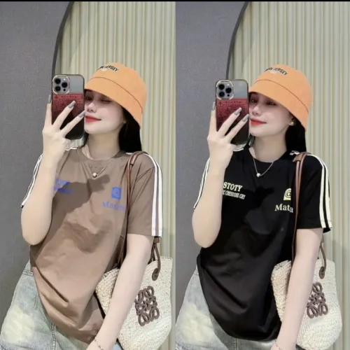 Áo Thun Nữ Cổ Tròn In Chữ hai bên form vừa size M(40-60kg)