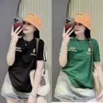 Áo Thun Nữ Cổ Tròn In Chữ hai bên form vừa size M(40-60kg)