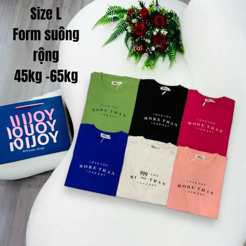 Áo Thun Nữ Cổ Tròn In chữ MORE THAN form ôm suông rộng size L(45-65kg)