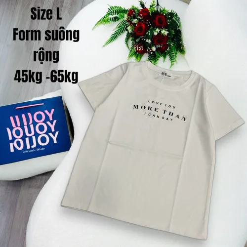 Áo Thun Nữ Cổ Tròn In chữ MORE THAN form ôm suông rộng size L(45-65kg)