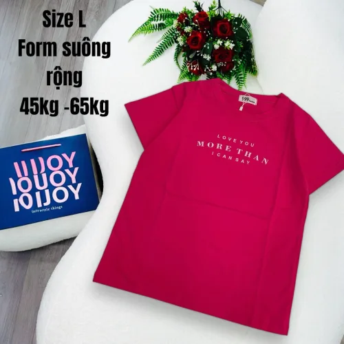 Áo Thun Nữ Cổ Tròn In chữ MORE THAN form ôm suông rộng size L(45-65kg)