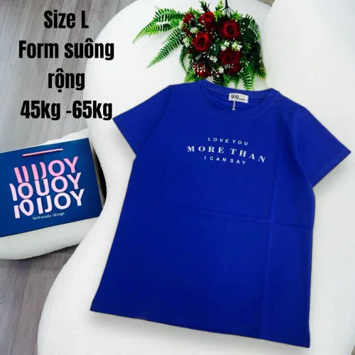 Áo Thun Nữ Cổ Tròn In chữ MORE THAN form ôm suông rộng size L(45-65kg)
