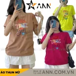 Áo Thun Nữ Cổ Tròn In chữ TRUE form ôm suông rộng size L(45-65kg)