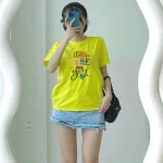 Áo Thun Nữ Cổ Tròn In chữ TRUE form ôm suông rộng size L(45-65kg)