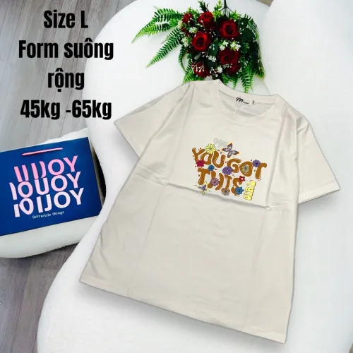 Áo Thun Nữ Cổ Tròn In chữ you got this form ôm suông rộng size L(45-65kg)