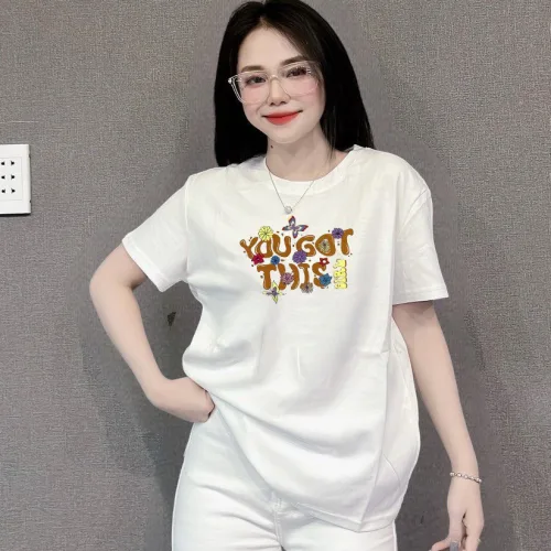 Áo Thun Nữ Cổ Tròn In chữ you got this form ôm suông rộng size L(45-65kg)