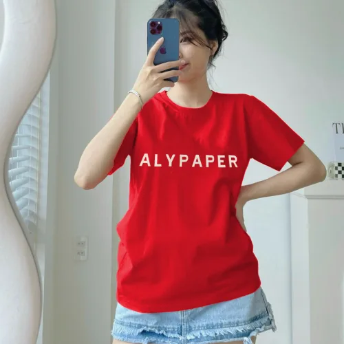 Áo Thun Nữ Cổ Tròn Thuê Chữ ALYPAPER form vừa size M(40-60kg)