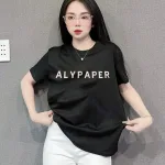 Áo Thun Nữ Cổ Tròn Thuê Chữ ALYPAPER form vừa size M(40-60kg)