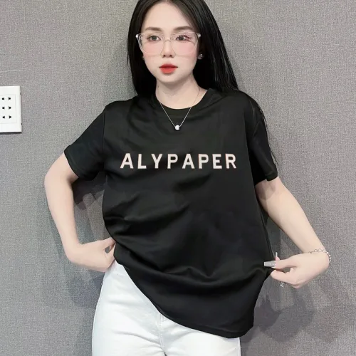 Áo Thun Nữ Cổ Tròn Thuê Chữ ALYPAPER form vừa size M(40-60kg)