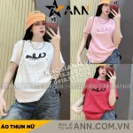 Áo Thun Nữ Cổ Tròn Thuê Chữ I AM GREAT form vừa size M(40-60kg)