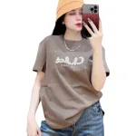 Áo Thun Nữ Cổ Tròn Thuê Chữ I AM GREAT form vừa size M(40-60kg)
