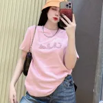 Áo Thun Nữ Cổ Tròn Thuê Chữ I AM GREAT form vừa size M(40-60kg)