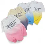 Áo thun nữ hai màu Baby Tee ôm body từ 35kg - 55kg in chữ